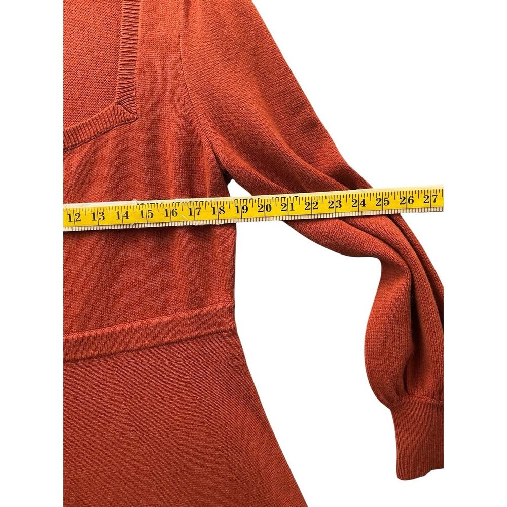 Boden Rust Orange Ribbed Knit Scoop Neck Midi Dress Womens US 12R - Picture 6 of 13